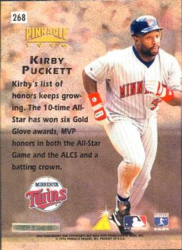 1996 Pinnacle #268 Kirby Puckett Back
