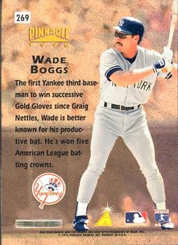 1996 Pinnacle #269 Wade Boggs Back