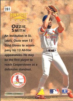 1996 Pinnacle #281 Ozzie Smith Back
