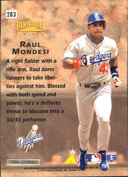 1996 Pinnacle #283 Raul Mondesi Back