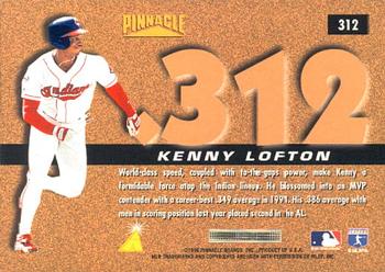 1996 Pinnacle #312 Kenny Lofton Back