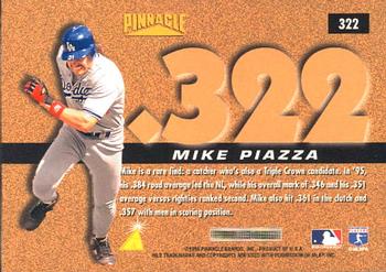 1996 Pinnacle #322 Mike Piazza Back