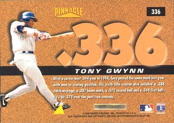 1996 Pinnacle #336 Tony Gwynn Back