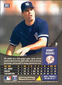 1996 Pinnacle #341 Kenny Rogers Back