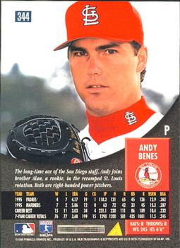 1996 Pinnacle #344 Andy Benes Back