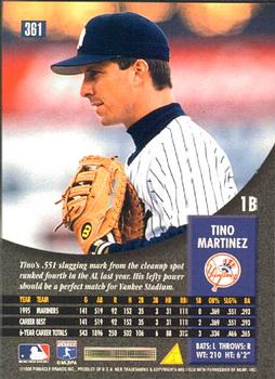 1996 Pinnacle #361 Tino Martinez Back