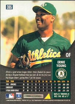 1996 Pinnacle #365 Ernie Young Back