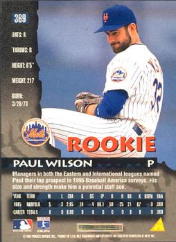 1996 Pinnacle #369 Paul Wilson Back