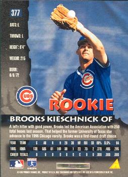 1996 Pinnacle #377 Brooks Kieschnick Back