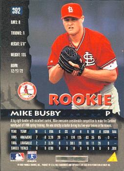 1996 Pinnacle #392 Mike Busby Back