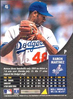 1996 Pinnacle #45 Ramon Martinez Back
