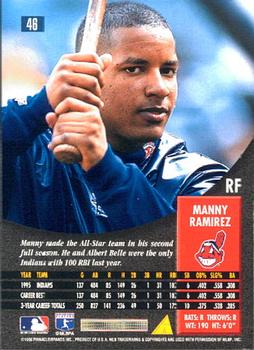 1996 Pinnacle #46 Manny Ramirez Back