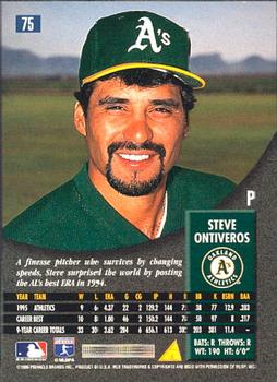 1996 Pinnacle #75 Steve Ontiveros Back