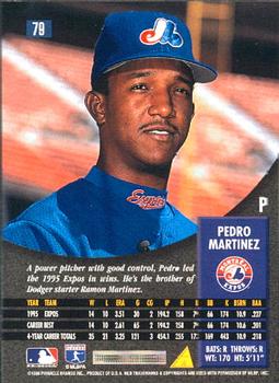1996 Pinnacle #79 Pedro Martinez Back