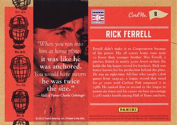 2012 Panini Cooperstown - Field Generals #8 Rick Ferrell Back