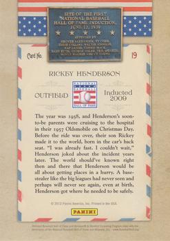 2012 Panini Cooperstown - HOF Classes Induction Year #19 Rickey Henderson Back