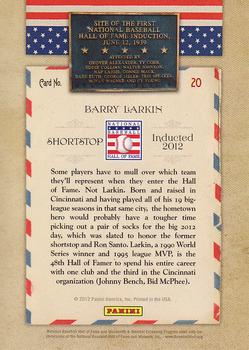 2012 Panini Cooperstown - HOF Classes Induction Year #20 Barry Larkin Back