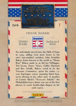 2012 Panini Cooperstown - HOF Classes Induction Year #7 Home Run Baker Back