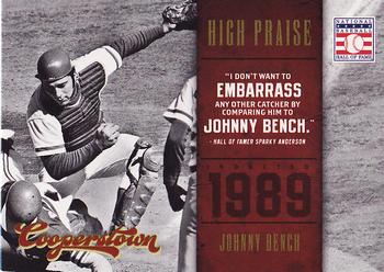 2012 Panini Cooperstown - High Praise #3 Johnny Bench Front