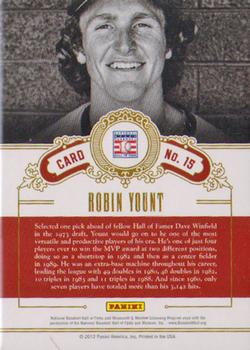 2012 Panini Cooperstown - High Praise #15 Robin Yount Back