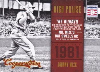 2012 Panini Cooperstown - High Praise #17 Johnny Mize Front