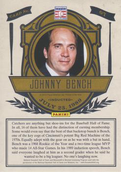2012 Panini Cooperstown - Induction #7 Johnny Bench Back