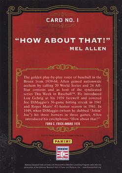 2012 Panini Cooperstown - Voices of Summer #1 Mel Allen Back