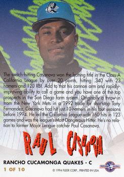 1994-95 Fleer Excel - All-Stars #1 Raul Casanova Back