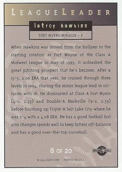 1994-95 Fleer Excel - League Leaders #8 LaTroy Hawkins Back