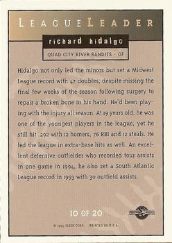 1994-95 Fleer Excel - League Leaders #10 Richard Hidalgo Back