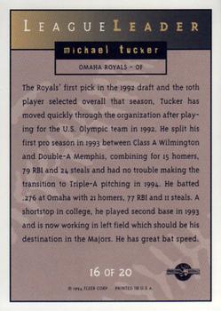 1994-95 Fleer Excel - League Leaders #16 Michael Tucker Back