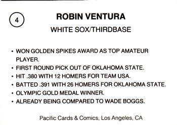 1989 Pacific Cards & Comics Superstars (unlicensed) #4 Robin Ventura Back