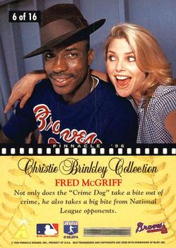 1996 Pinnacle - Christie Brinkley Collection #6 Fred McGriff Back