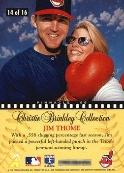 1996 Pinnacle - Christie Brinkley Collection #14 Jim Thome Back