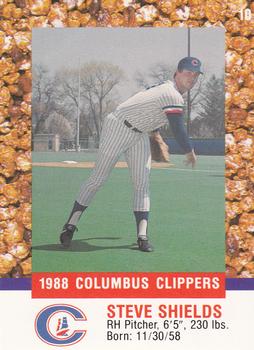 1988 Columbus Clippers Police #10 Steve Shields Front