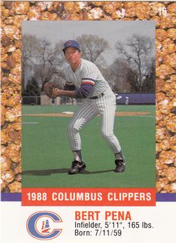 1988 Columbus Clippers Police #16 Bert Pena Front
