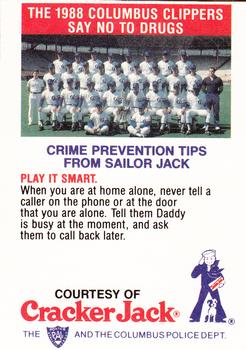1988 Columbus Clippers Police #24 Champ Summers / Kevin Rand / Ken Rowe Back