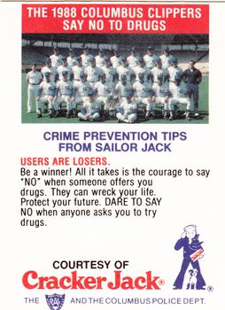 1988 Columbus Clippers Police #4 Mike Kinnunen Back