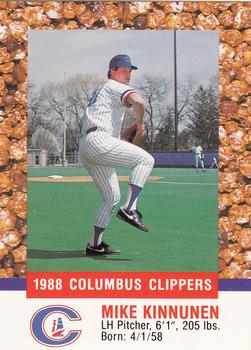 1988 Columbus Clippers Police #4 Mike Kinnunen Front