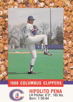 1988 Columbus Clippers Police #8 Hipolito Pena Front