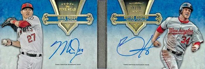 2012 Topps Five Star - Dual Autograph Books #FSBDA-TH Bryce Harper / Mike Trout Front