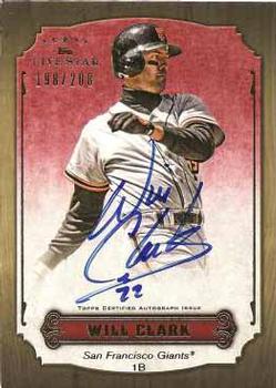 2012 Topps Five Star - Retired Autographs #FSA-WC Will Clark Front