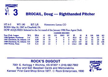 1990 Rock's Dugout Wichita Wranglers #3 Doug Brocail Back