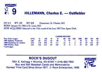 1990 Rock's Dugout Wichita Wranglers #9 Charles Hillemann Back