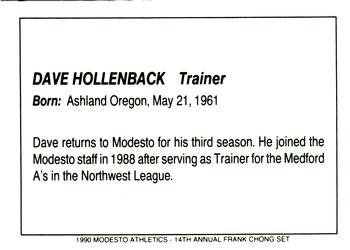 1990 Chong Modesto A's #14 Dave Hollenback Back