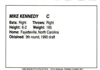 1990 Chong Modesto A's #16 Mike Kennedy Back