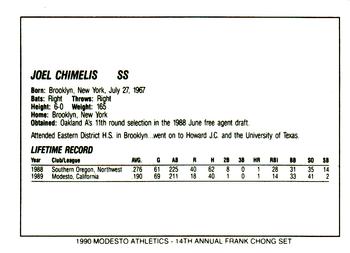 1990 Chong Modesto A's #5 Joel Chimelis Back