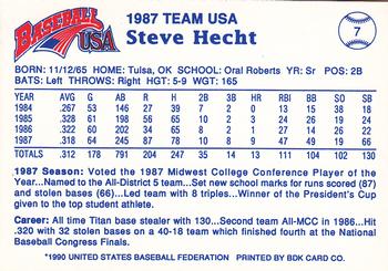 1990 Pan Am Team USA Red BDK #7 Steve Hecht Back