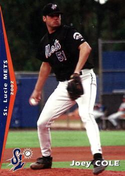 2002 Grandstand St. Lucie Mets #9 Joey Cole Front