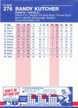 1987 Fleer - Glossy #276 Randy Kutcher Back